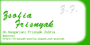 zsofia frisnyak business card